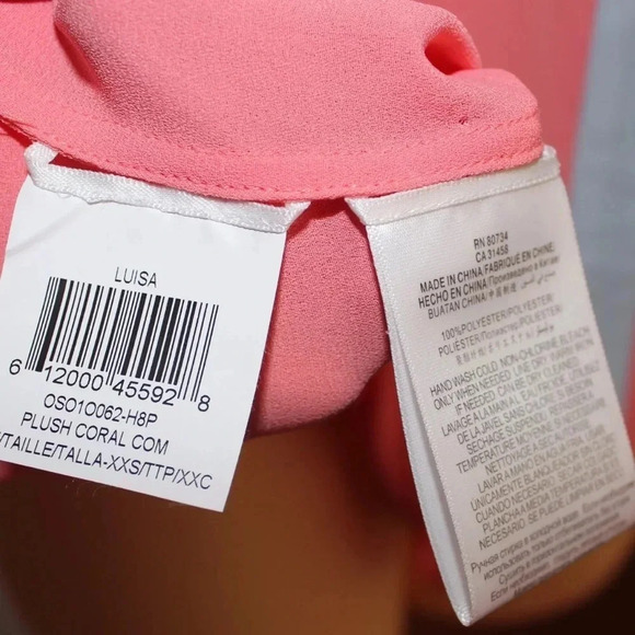 BCBGMAXAZRIA | Luisa Peach Coral Sleeveless Blouse Camisole Size XXS NWT - Picture 3 of 4
